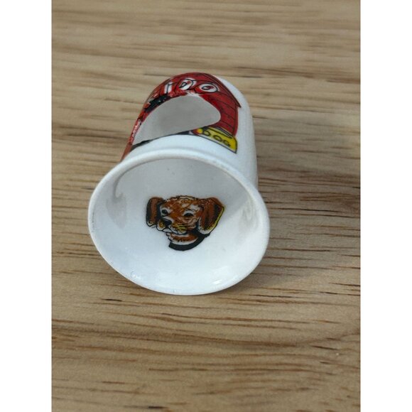 Vintage Binchcroft China Thimble With Fido Doghouse Design - Picture 2 of 5
